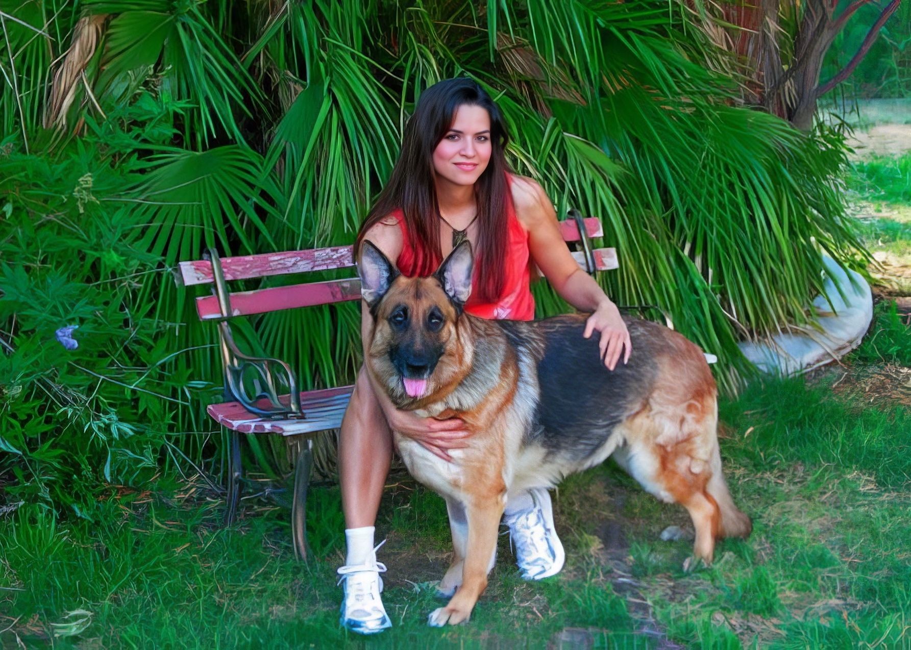 Photo of Gina with Windy After Training in Las Vegas, Nevada